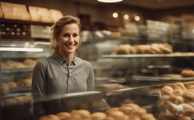 Verkaufstheke einer Bäckerei